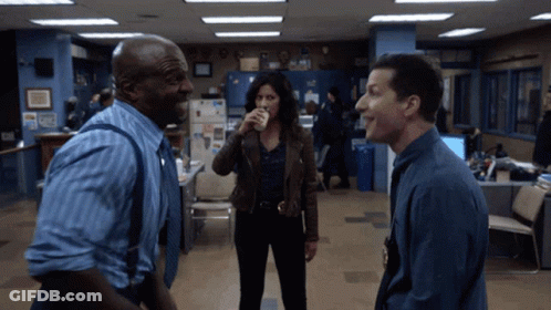 Two Men And Woman In Room, Woman Drinking GIF