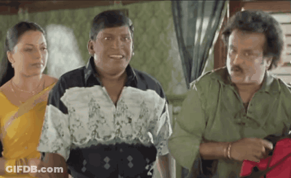 Two Men And A Woman Are Standing Next To Each Other And Talking GIF