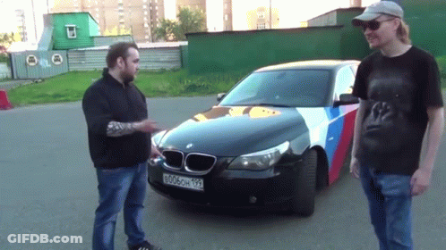Two Men And BMW License Plate 6006H 199 GIF