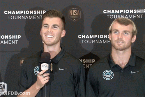 Two Men And Championship Tournament Banner GIF