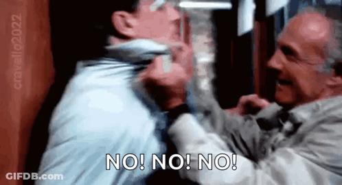 Two Men Are Fighting Each Other And One Of Them Is Saying No ! GIF