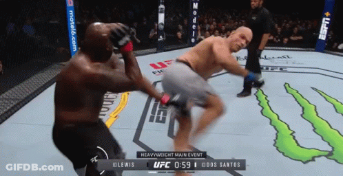 Two Men Are Fighting In A Boxing Ring With A Monster Energy Logo In The Background . GIF