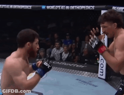 Two Men Are Fighting In A Boxing Ring With A Sign That Says World 'S # 1 In Orthopedics Behind Them GIF