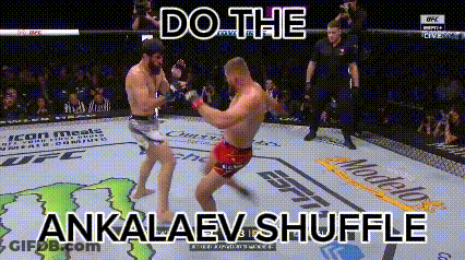 Two Men Are Fighting In A Boxing Ring With The Words Do The Ankalev Shuffle Written On The Bottom GIF