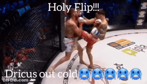 Two Men Are Fighting In A Boxing Ring With The Words Holy Flip Written Above Them GIF