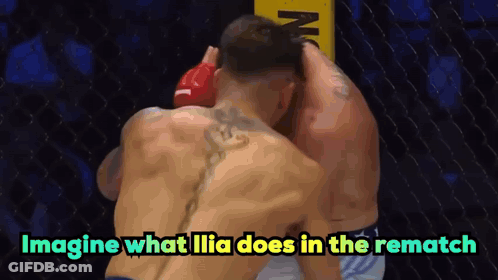 Two Men Are Fighting In A Boxing Ring With The Words Imagine What Lilia Does In The Rematch GIF
