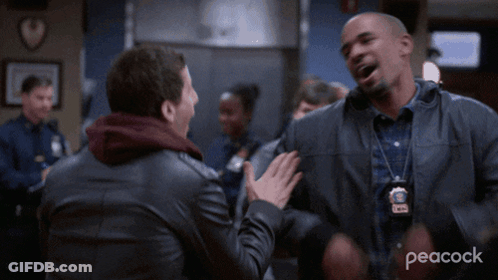 Two Men Are Fighting In A Room With Peacock Written On The Bottom Right GIF