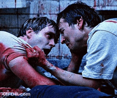Two Men Laying On Floor With Blood GIF