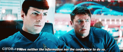 Two Men Are Sitting Next To Each Other And One Of Them Is Saying I Have Neither The Information Nor The Confidence To Do GIF