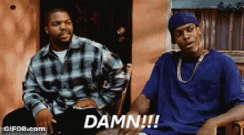 Two Men Are Sitting Next To Each Other And One Of Them Says " Damn " GIF