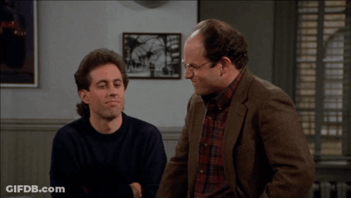 Two Men Are Sitting Next To Each Other And One Of Them Says " Not Good " On The Screen GIF