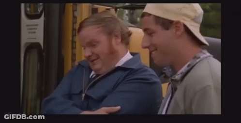 Two Men Are Sitting Next To Each Other On A Bus . One Of The Men Is Wearing A White Hat . GIF