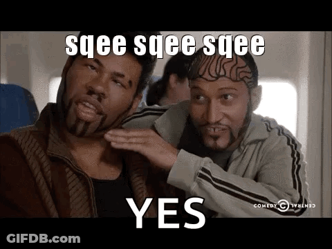 Two Men Are Sitting Next To Each Other On A Plane And One Of Them Has A Tattoo On His Head That Says ' Yes ' GIF