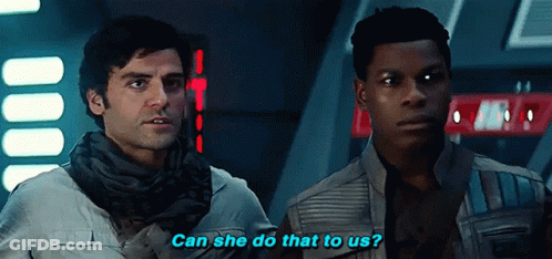 Two Men Are Standing Next To Each Other And One Of Them Is Asking The Other , Can She Do That To Us ? GIF