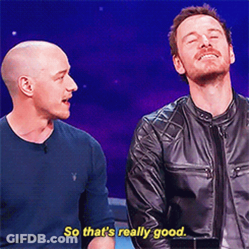 Two Men Are Standing Next To Each Other And One Of Them Is Saying So That 'S Really Good GIF