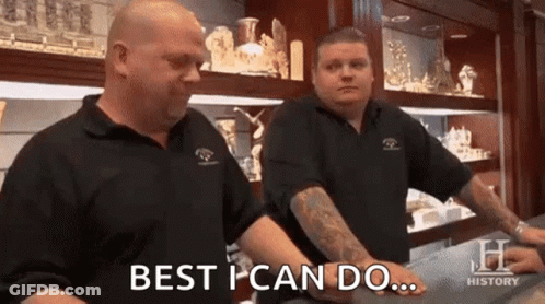 Two Men Are Standing Next To Each Other In A Jewelry Store . GIF
