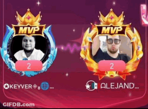 Two Men Are Standing Next To Each Other In A Video Game And One Of Them Is The Mvp . GIF