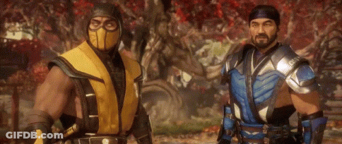 Two Men Are Standing Next To Each Other In A Video Game . GIF