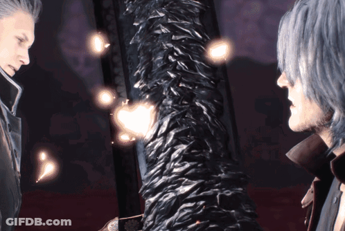 Two Men Are Standing Next To Each Other In A Video Game Scene GIF