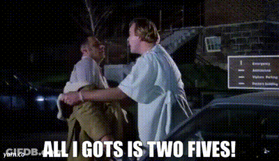 Two Men Are Standing Next To Each Other In Front Of A Car And One Of Them Is Holding Another Man . GIF