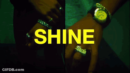 Two Men Are Standing Next To Each Other With Rocky And Skepta Written In Yellow Letters GIF