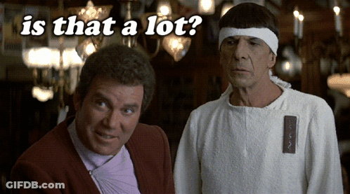 Two Men Are Standing Next To Each Other With The Caption " Is That A Lot " Above Them GIF