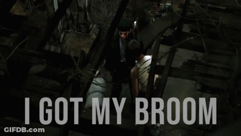 Two Men Are Standing Next To Each Other With The Words Get Off My Lawn GIF