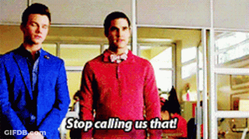 Two Men Are Standing Next To Each Other With The Words Stop Calling Us That GIF