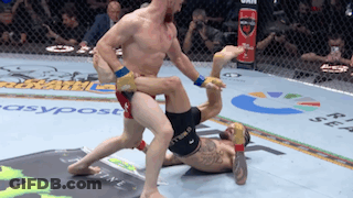 Two Men Are Wrestling In A Cage With Easypost Written On The Ground GIF