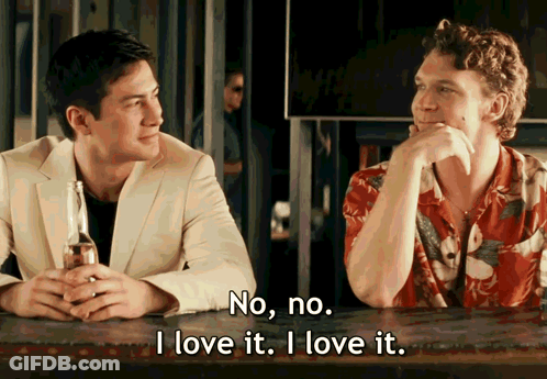 Two Men At Bar Saying No No I Love It GIF