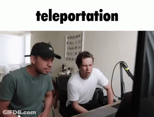Two Men At Computer Teleportation GIF