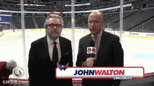 Two Men At Hockey Rink Johnwalton GIF