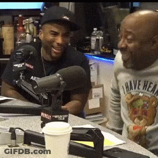 Two Men At Microphone With 'I Have Heard' Sweater GIF