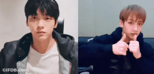 Two Men At Microphones, One In Blue Hoodie GIF