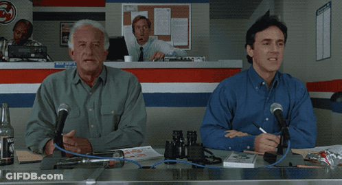 Two Men At Microphones Saying If That's Not Shaq That Baby's Outta GIF