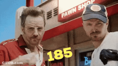 Two Men At Pawn Shop One Wearing Hat 185 GIF