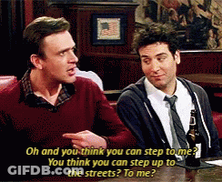 Two Men At Table One Saying Oh You Think You Can Step To Me GIF