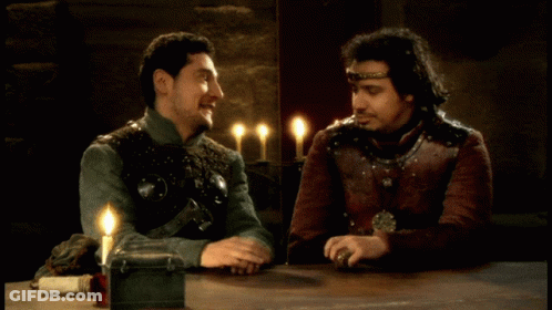 Two Men At Table With Candles Vous Pouvez Vous Calmer GIF