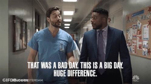 Two Men Bad Day Big Day Huge Difference GIF