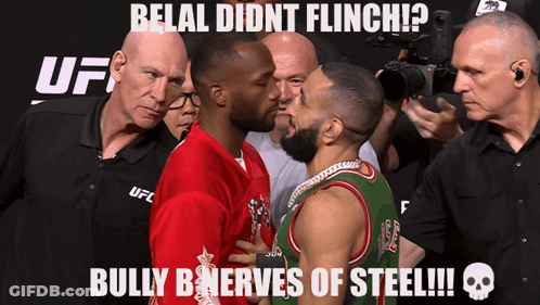 Two Men Belal Didnt Flinch Bully Boerves Of Steel GIF