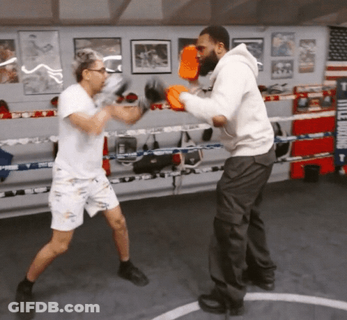 Two Men Boxing In Boxing Ring Title Boxing GIF