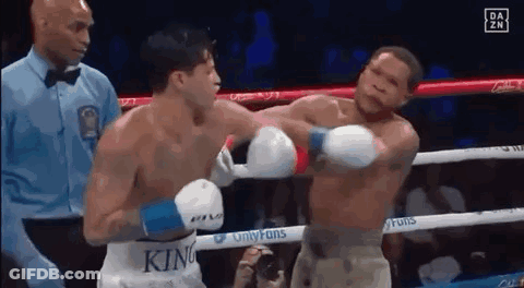 Two Men Boxing In Ring With King Shirt GIF