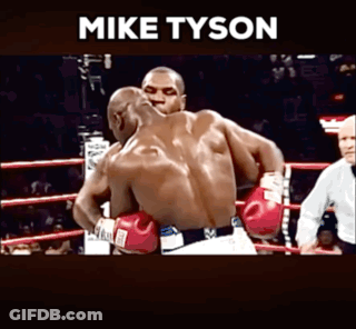 Two Men Boxing In Ring With Mike Tyson GIF