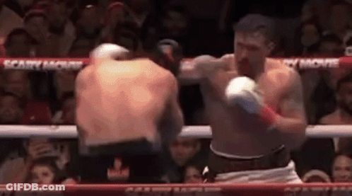 Two Men Boxing In Ring With Scary Mouse Ropes GIF