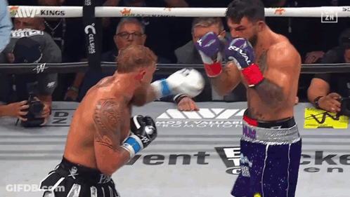 Two Men Boxing In Ring GIF