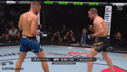 Two Men Boxing In UFC Fight Pass Ring GIF