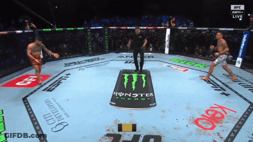 Two Men Boxing Over Monster Energy Can GIF