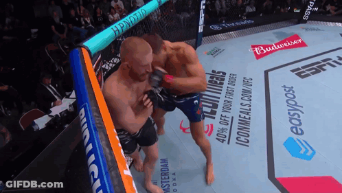 Two Men Boxing Ring Budweiser Ad GIF