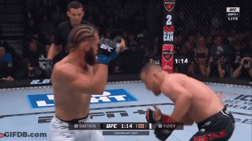 Two Men Boxing Ring Shots In Every Can GIF