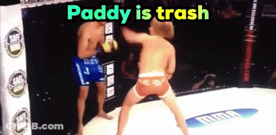 Two Men Boxing With Paddy Is Trash GIF